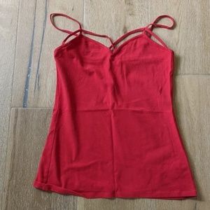 Size small red scrappy cami by express, NWOT